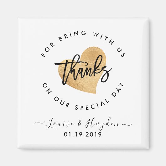 エレガントなマグネット ウェディング フェイバー 手書きの筆 マグネット (正面)