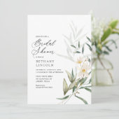 エレガントなマグノリアのグリーン ブライダルシャワー 招待状 (スタンド正面)