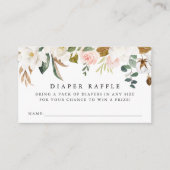 エレガントなマグノリアのベビーシャワーディーパーラッフル エンクロージャーカード (正面)