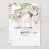 エレガントなマグノリアの水彩招待状 案内状 (正面/裏面)