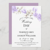 エレガントなマグノリアの花のウェディング 招待状 (正面/裏面)