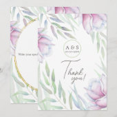 エレガントなマグノリアの花の感謝カード サンキューカード (正面/裏面)