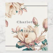 エレガントなマグノリアの花 ワインラベル (シングルラベル)