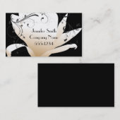 エレガントなマグノリアの黒く及び白い名刺 名刺 (正面/裏面)