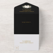 エレガントなマグノリア コットン フローラル グリーン ウェディング   オールインワン招待状 (外側)