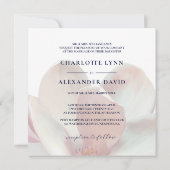 エレガントなマグノリア ピンクとホワイトのウェディング 招待状 (裏面)