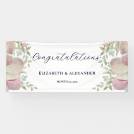 エレガントなマグノリア ピンクとホワイトの結婚式 横断幕