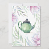 エレガントなマグノリア フローラル ブライダル ティーパーティー 招待状 (裏面)