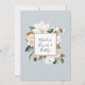 エレガントなマグノリア | ブラック＆ホワイト ブランシュとバブル 招待状 (裏面)