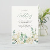 エレガントなマグノリア ユーカリ ウェディングの詳細と 招待状 (スタンド正面)