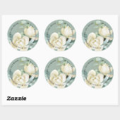 エレガントなマグノリア ユーカリ 感謝 結婚式 ラウンドシール (シート)