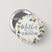 エレガントなマグノリア　新婦の母 ブライダルシャワー 缶バッジ (正面&裏面)