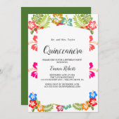 エレガントなマグノリア | 白とピンクのキンチャネラ 招待状 (正面/裏面)