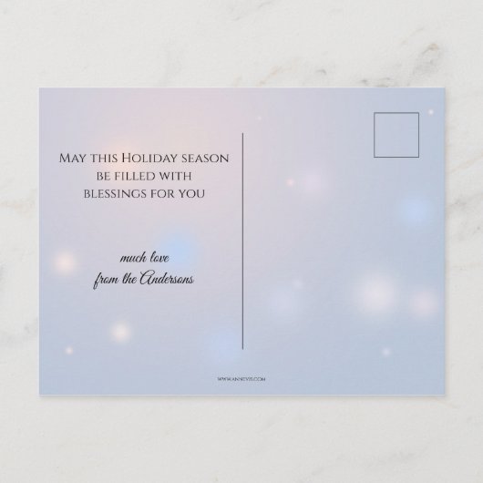 エレガントなマジカルホワイトクリスマスドリームポストカード シーズンポストカード (裏面)