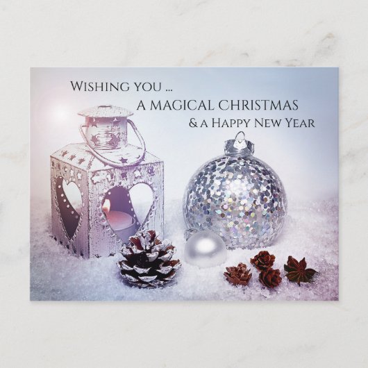 エレガントなマジカルホワイトクリスマスドリームポストカード シーズンポストカード