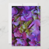 エレガントなマゼンタパープルのアジサイの花のウェディング 招待状 (裏面)