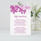 エレガントなマゼンタ オーチッドの結婚式情報カード エンクロージャーカード (スタンド正面)