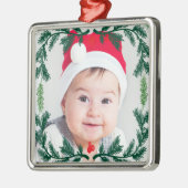 エレガントなマツリースによって組み立てられる写真のオーナメントの記念品 メタルオーナメント (左)