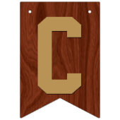 エレガントなマホガニーの木製の金ゴールドの手紙のお祝い バンティングフラッグ (第1の旗)