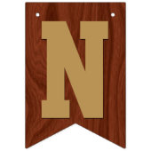 エレガントなマホガニーの木製の金ゴールドの手紙のお祝い バンティングフラッグ (第3の旗)