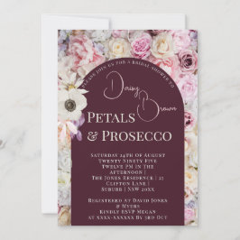 エレガントなマホガニー フローラル アーチ サマー ブライダル シャワー 招待状