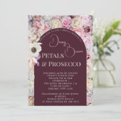 エレガントなマホガニー フローラル アーチ サマー ブライダル シャワー 招待状 (スタンド正面)