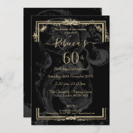 エレガントなマリー・アントワネットを黒のフランス風デザインに 招待状