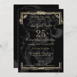 エレガントなマリー・アントワネット 黒の周年記念日 招待状