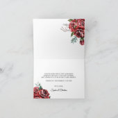 エレガントなマルサラレッドのローズが彩るラスティックウェディング サンキューカード (内部)