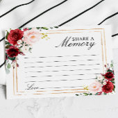 エレガントなマルサラローズの葬儀用メモリーカード 出欠カード