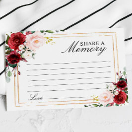 エレガントなマルサラローズの葬儀用メモリーカード 出欠カード