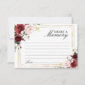 エレガントなマルサラローズの葬儀用メモリーカード 出欠カード (正面)