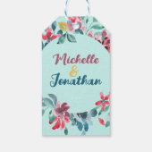 エレガントなマルーンカラーの水彩花 ギフトタグ (裏面)