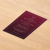 エレガントなマロンのフォーマル招待状 アクリル招待状 (レイダウン)