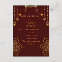 エレガントなマロンベージュとゴールドの結婚式 詳細カード |