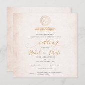 エレガントなマンダラと共に描かれた、神様ガネーシュを称えたインドの美しい結婚式 (正面/裏面)