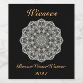 エレガントなマンダラボトルラベルテンプレート ワインラベル (シングルラベル)