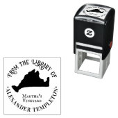 エレガントなマーサズ・ヴィニヤード・マップ オールド・ライブラリー・ブックネーム セルフインキングスタンプ (インサイチュ)