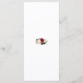 エレガントなマーブルのネイビーブルーの花の結婚式のメニュー メニュー (裏面)