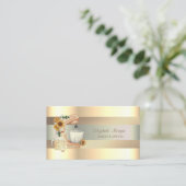 エレガントなミキサー 向日葵、フェイクゴールドのストライプ 名刺 (スタンド正面)