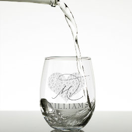 エレガントなミスター・アンド・ミセス・パーソナライズド ステムなしワイングラス