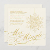 エレガントなミックス＆ミンゴルのホリデーパーティー招待状 招待状 (正面/裏面)