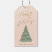 エレガントなミッドセンチュリーのクリスマスツリー ギフトタグ (正面)