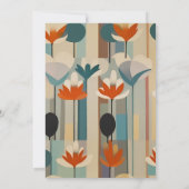 エレガントなミッドセンチュリーの花を飾ったブライズシャワーパーティー 招待状 (裏面)