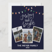 エレガントなミッドナイトブルー メリーでブライトなライト シーズンカード (正面)
