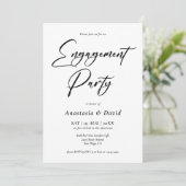 エレガントなミニマリストのエンゲージメントパーティー招待状 招待状 (スタンド正面)