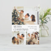 エレガントなミニマリストのクリスマスグリーティング4枚の写真 シーズンカード (スタンド正面)