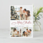 エレガントなミニマリストのクリスマスグリーティング4枚の写真 シーズンカード (スタンド正面)