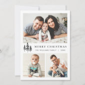 エレガントなミニマリストのクリスマスグリーティング 3 枚の写真 シーズンカード (正面)