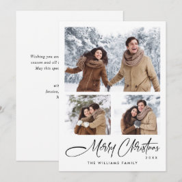 エレガントなミニマリストのクリスマスグリーティング 3 枚の写真 シーズンカード